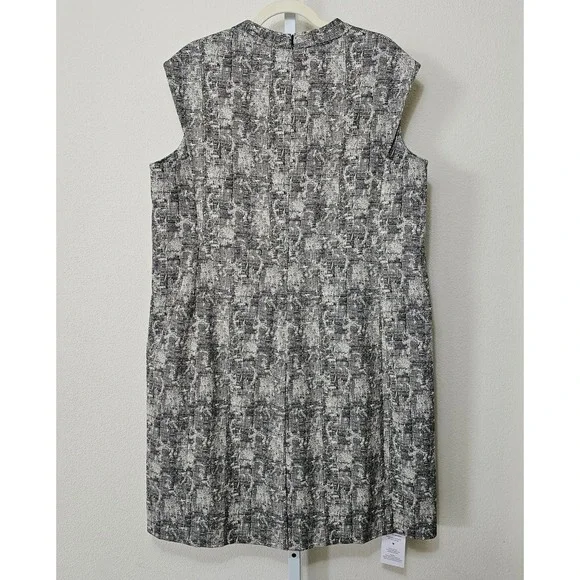 M.M. LAFLEUR NWT Aditi Crackle Sleeveless Black & Cream Dress Sz +3 (US 3X) - Picture 3 of 15